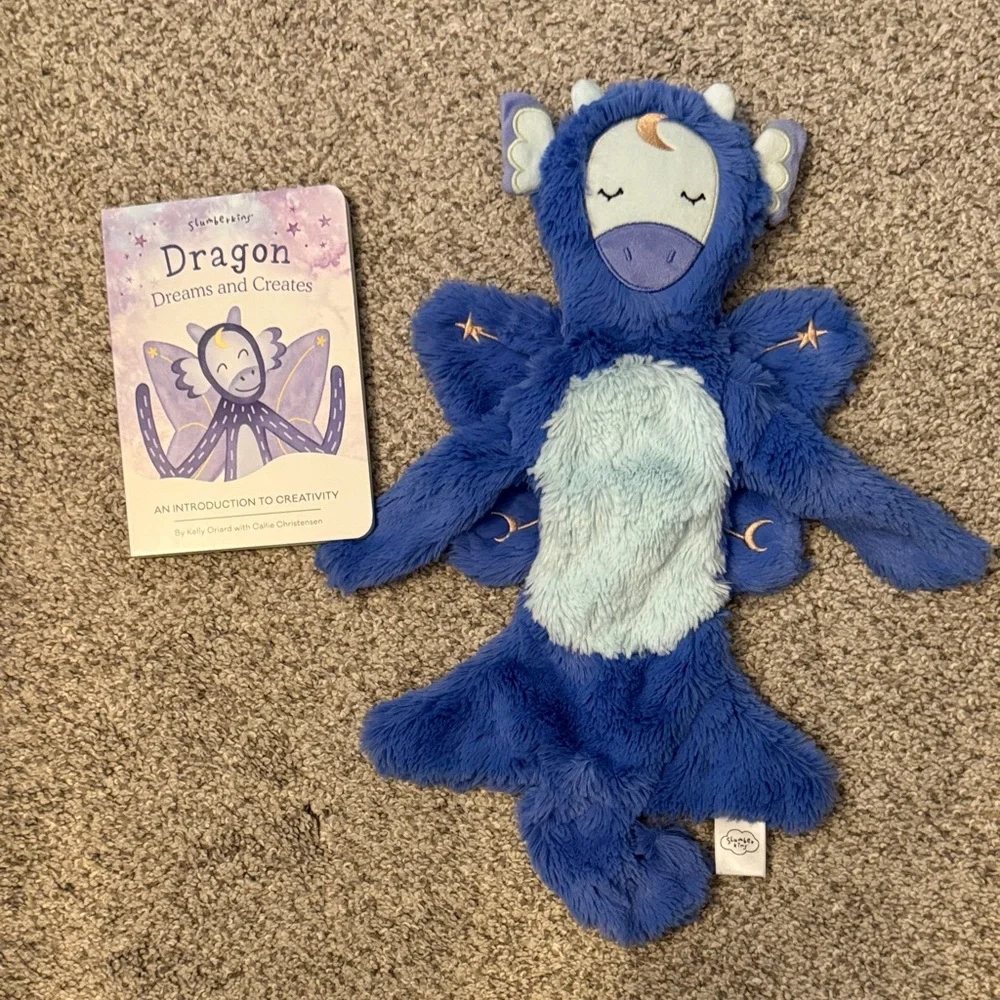 Slumberkins Dragon Snuggler Lovey for Kids with matching book set - Picture 1 of 5